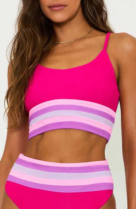 Beach Riot Mae Rib Colorblock Bikini Top