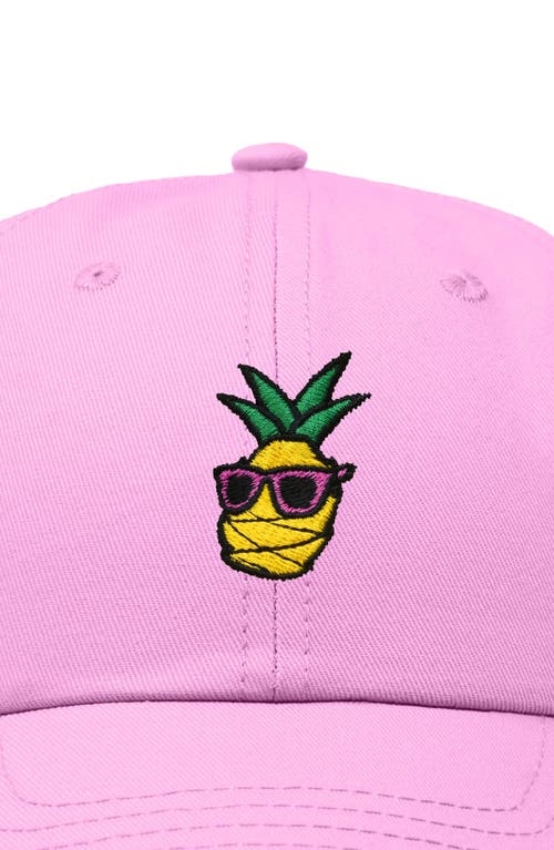 Dalix Pineapple Embroidered Dad Hat In Light Pink