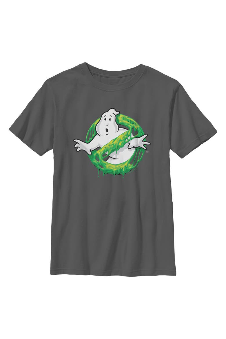Boy's Ghostbusters Slime Logo T-shirt, Main, color, Charcoal