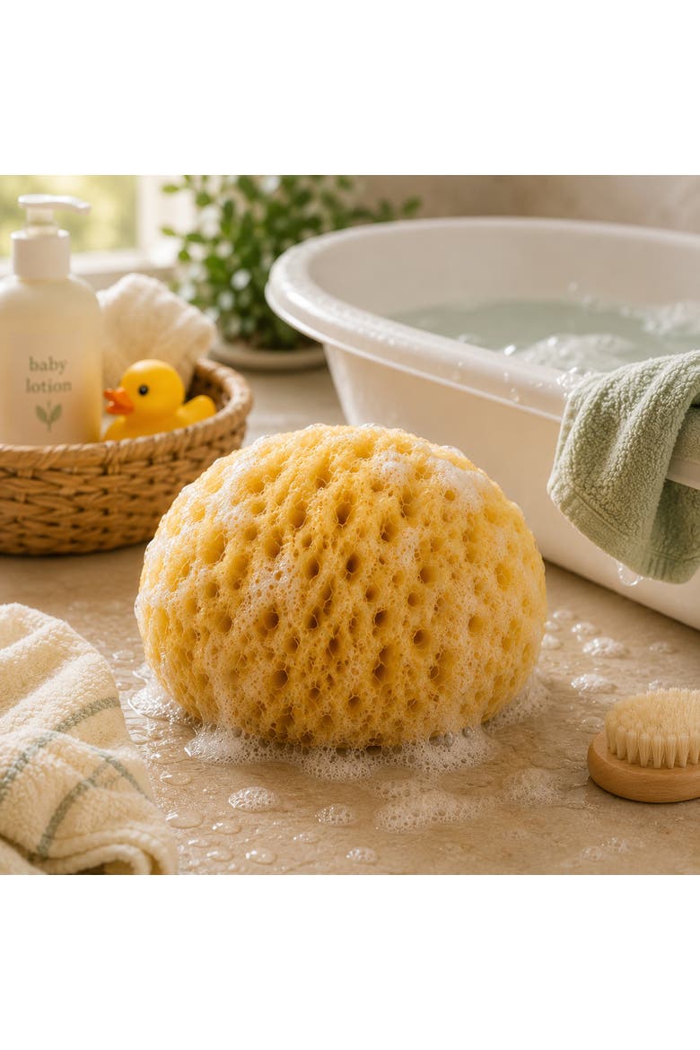 Baby Bathtime Natural Sea Sponge, Alternate, color, Multicolored