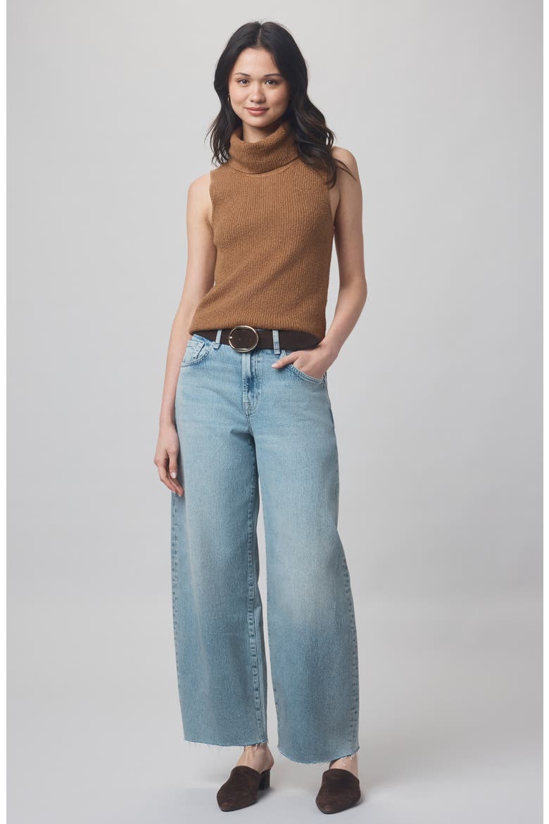 x @cellajaneblog Sleeveless Turtleneck Sweater, Alternate, color, CARAMEL
