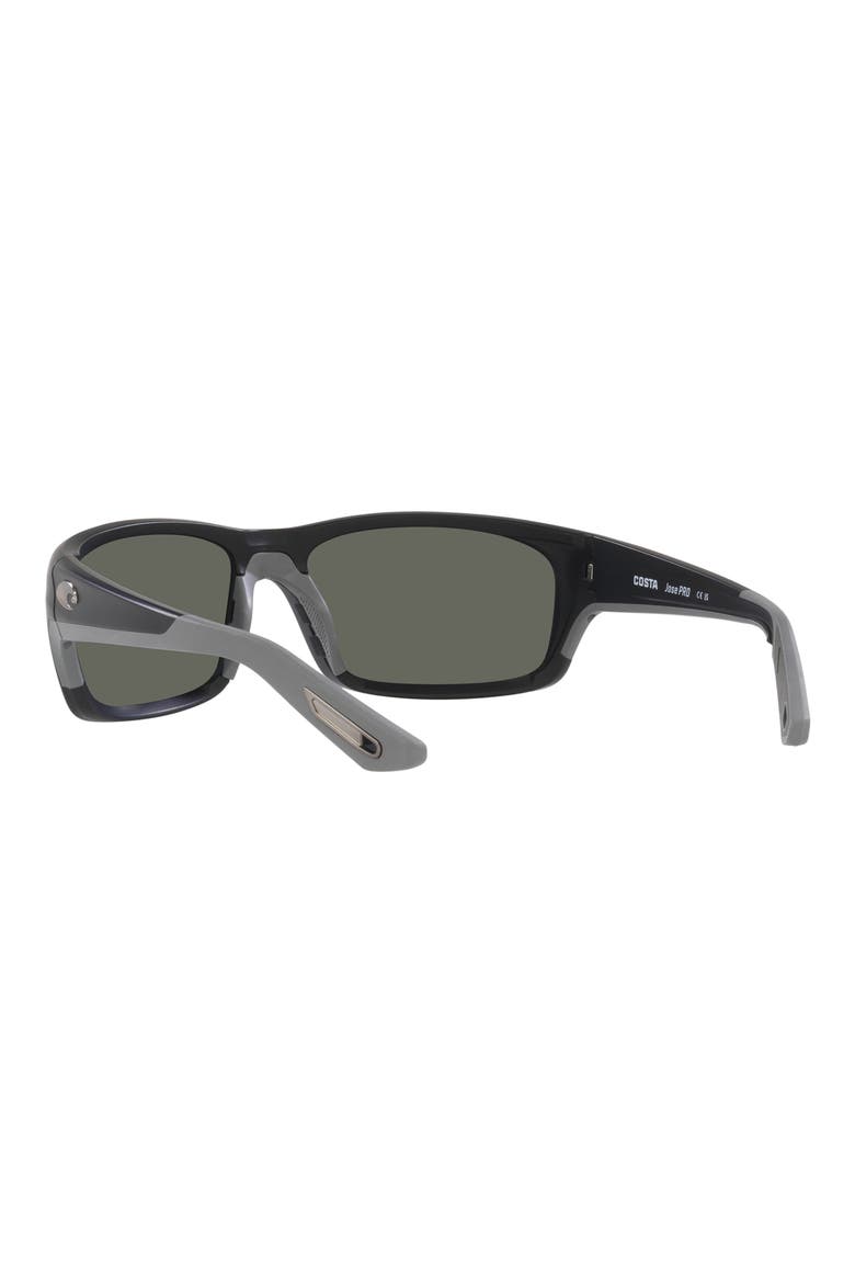 Jose Pro 62mm Polarized Oversize Rectangular Sunglasses, Alternate, color, MATTE BLACK