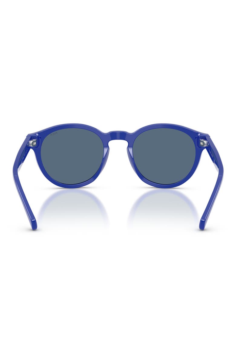 51mm Round Sunglasses, Alternate, color, SHINY ROYAL BLUE / BLUE