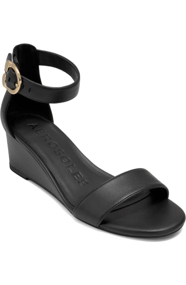 Aerosoles Willis Wedge Heel Sandal, Main, color, Black Multi Combo