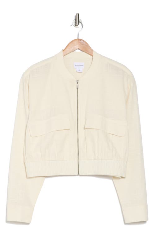 Melrose And Market Cotton Crop Bomber Jacket In Ivory Dove