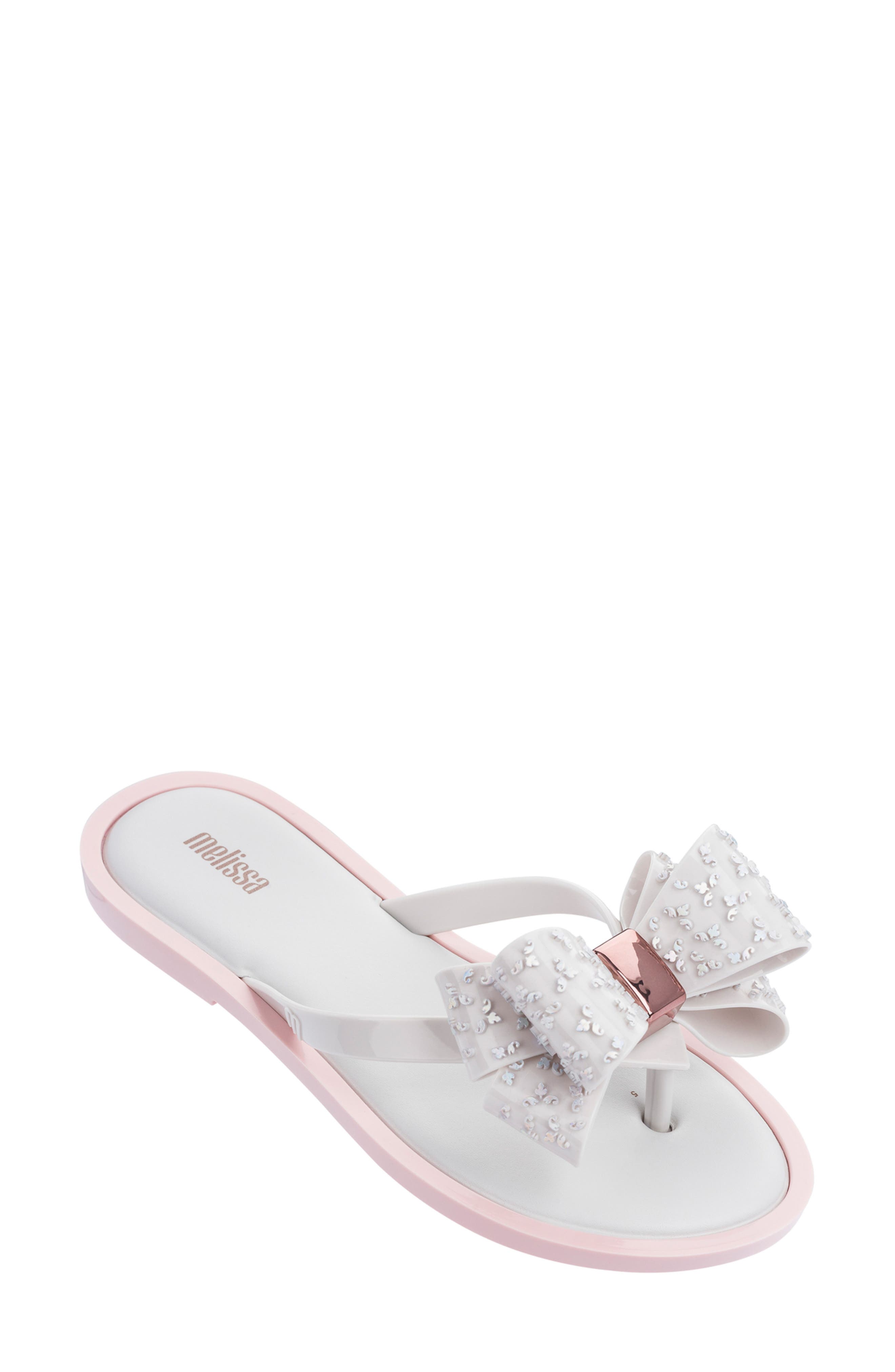 Sweet Flip Flop, Main, color, WHITE/ PINK