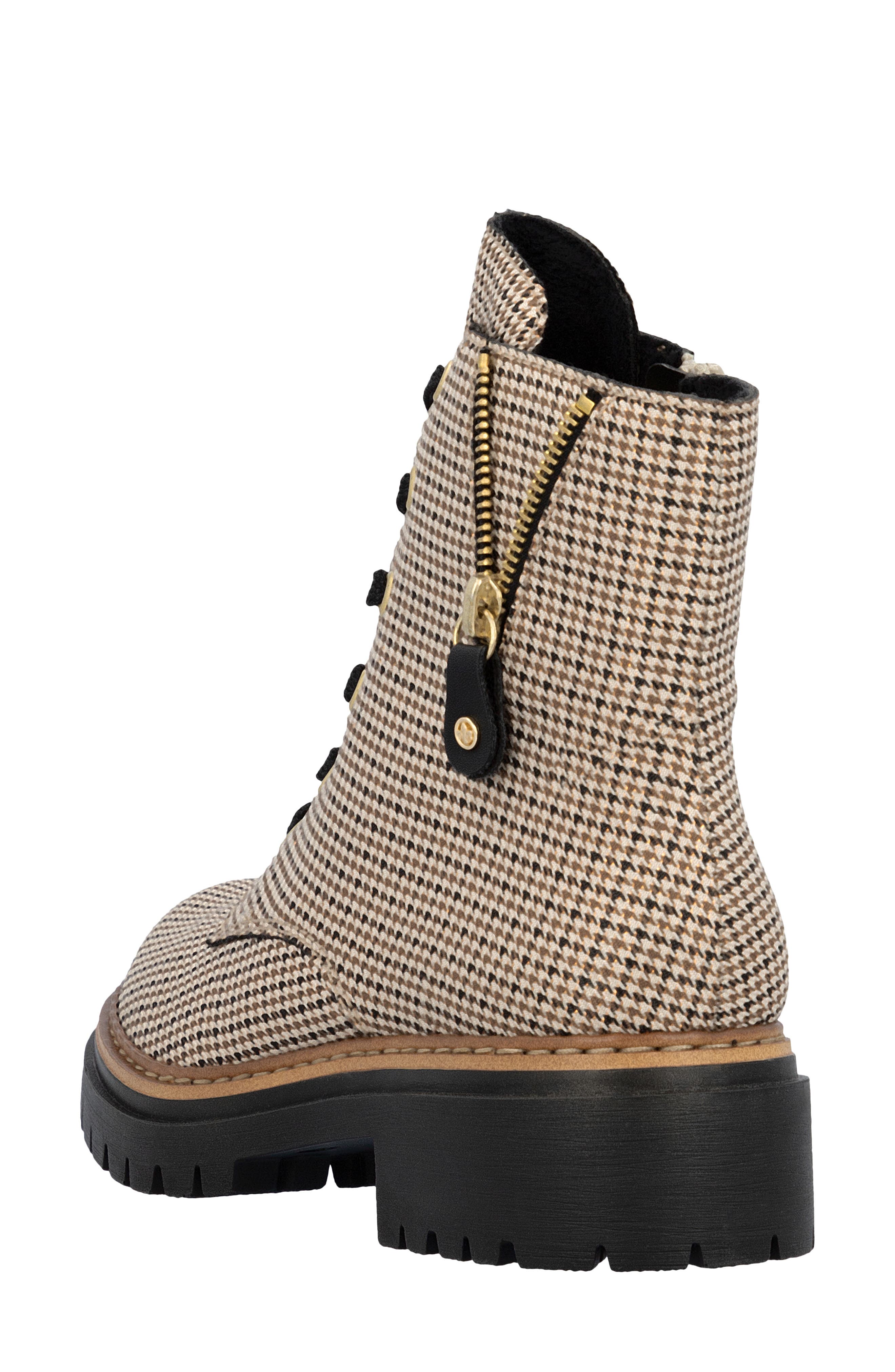 Rieker Pearl 17 Lace-Up Boot, Alternate, color, Beige-Schwarz/ Schwarz