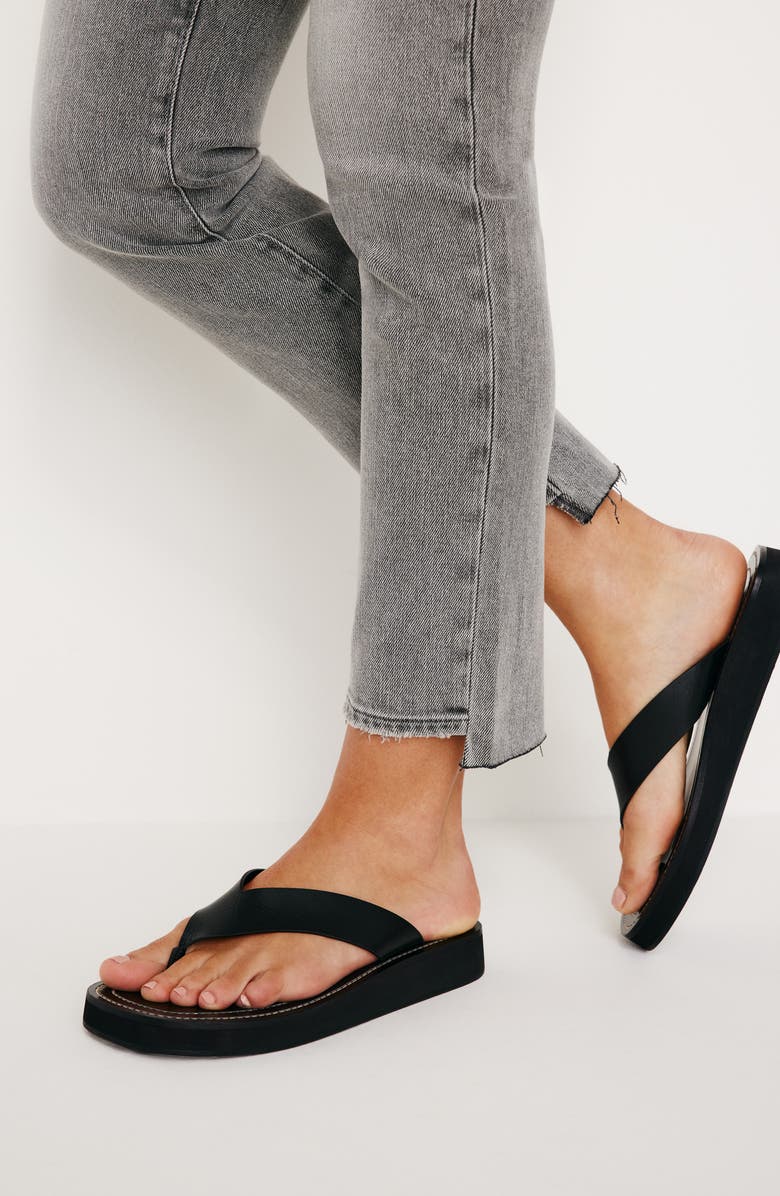 Good American Good Classic Raw Step Hem Straight Leg Jeans, Alternate, color, Black330