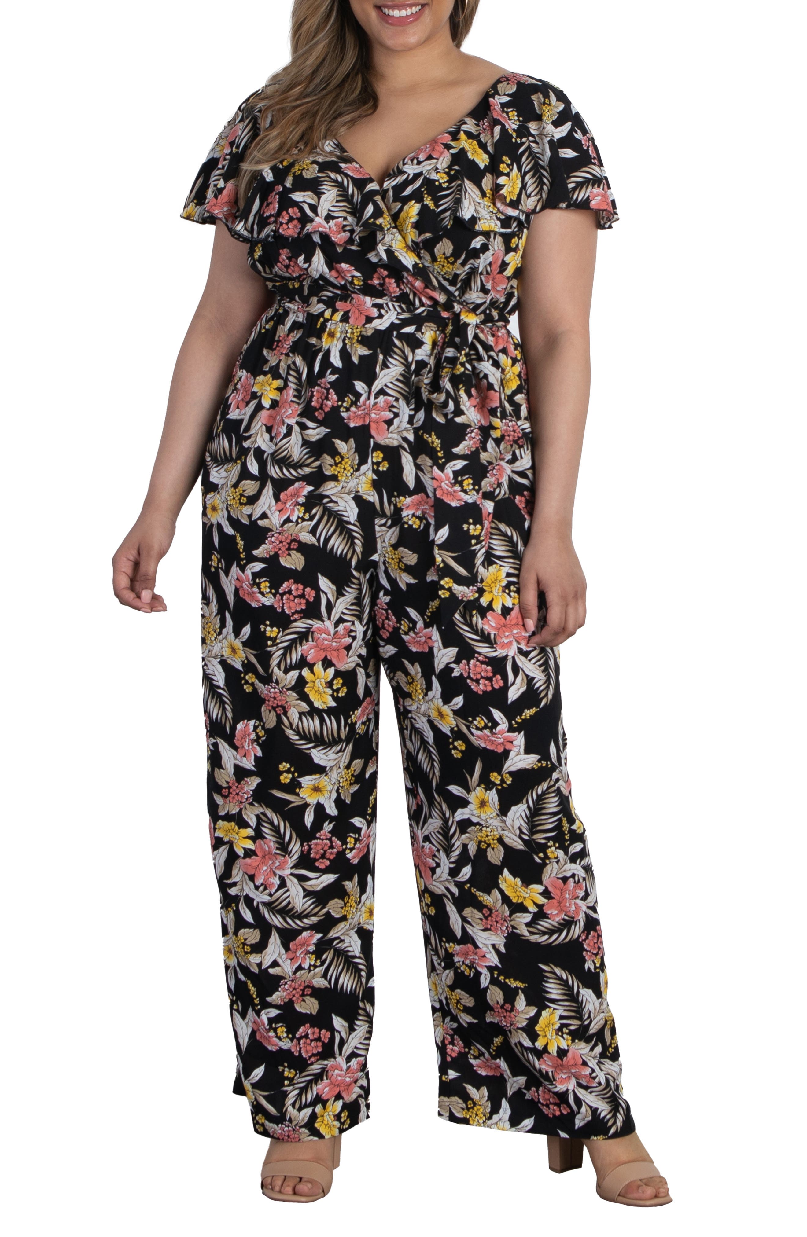 Kiyonna Odessa Ruffle Jumpsuit (Women) | Nordstrom