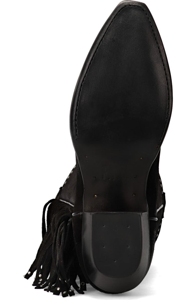Frye Sacha Fringe Knee High Boot, Alternate, color, Black