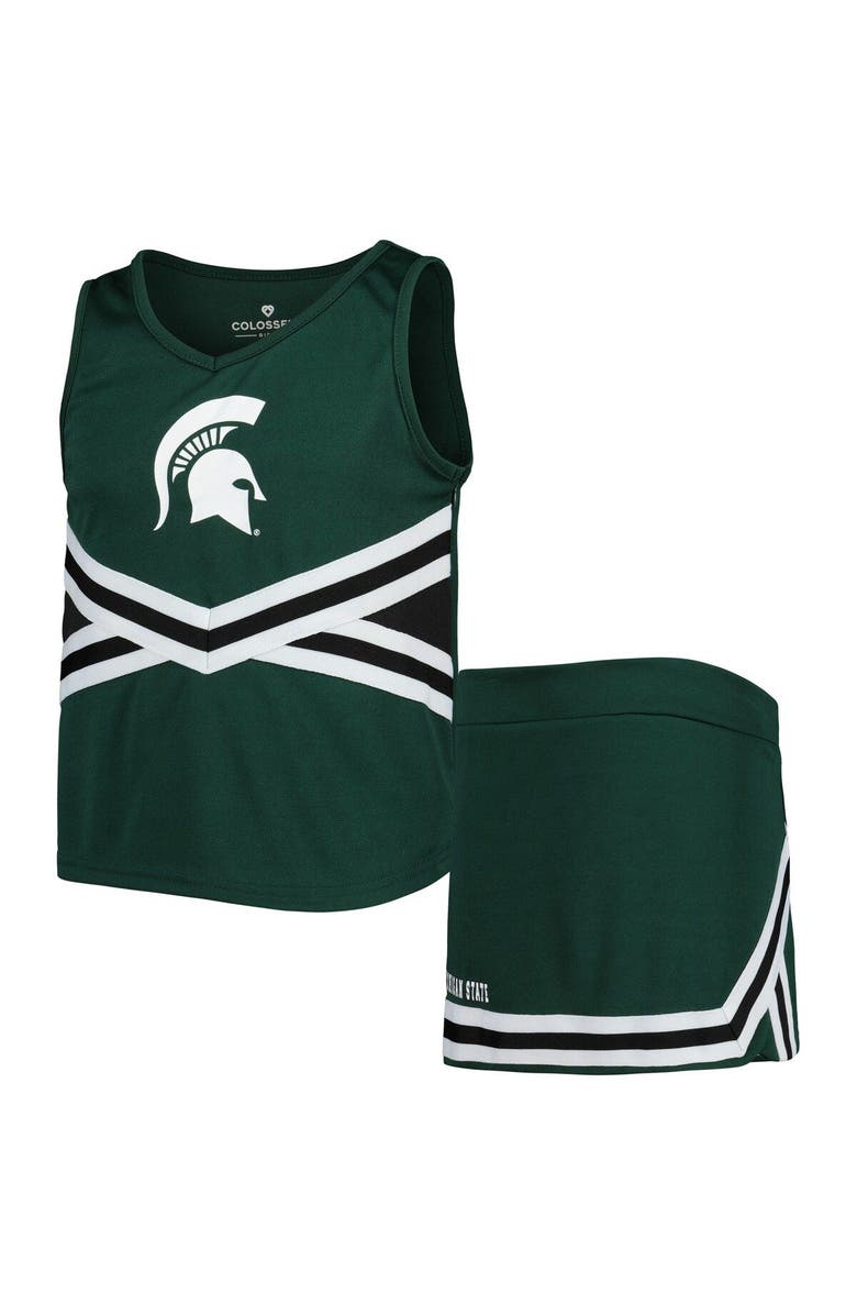 COLOSSEUM Girls Youth Colosseum Green Michigan State Spartans Carousel Cheerleader Set, Main, color, 