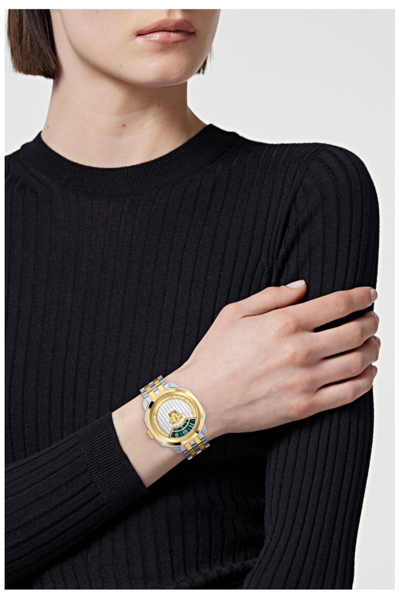 Dylos Two Tone Bracelet Watch, 39mm, Alternate, color, TWO TONE