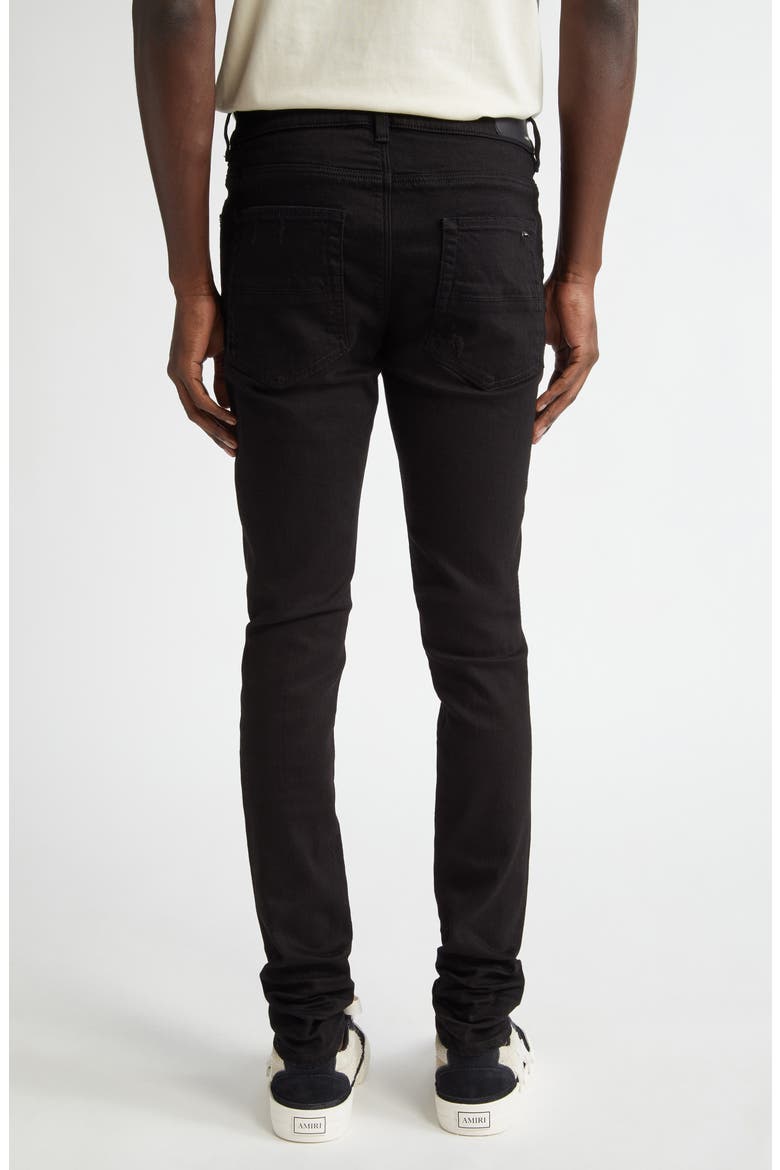 MX1 Leather Patch Ripped Skinny Jeans, Alternate, color, BLACK OD