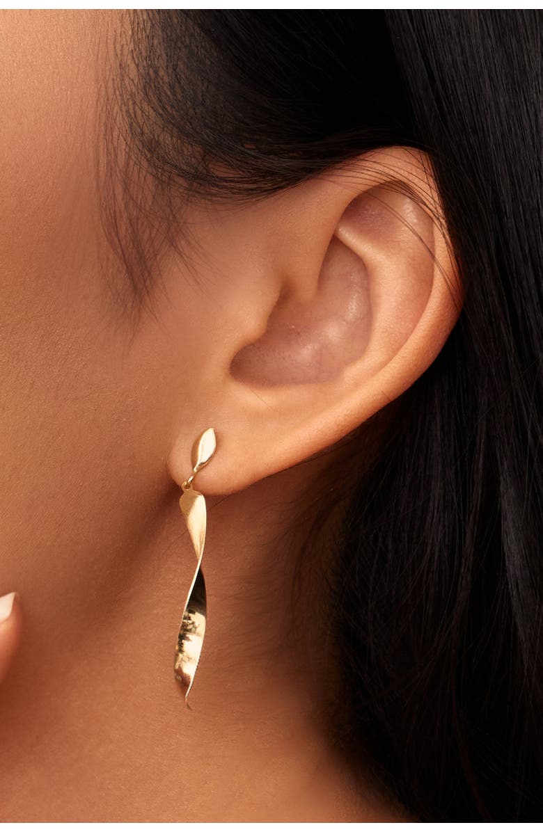 Oradina 14K Gold Candy Cane Drop Earrings, Alternate, color,