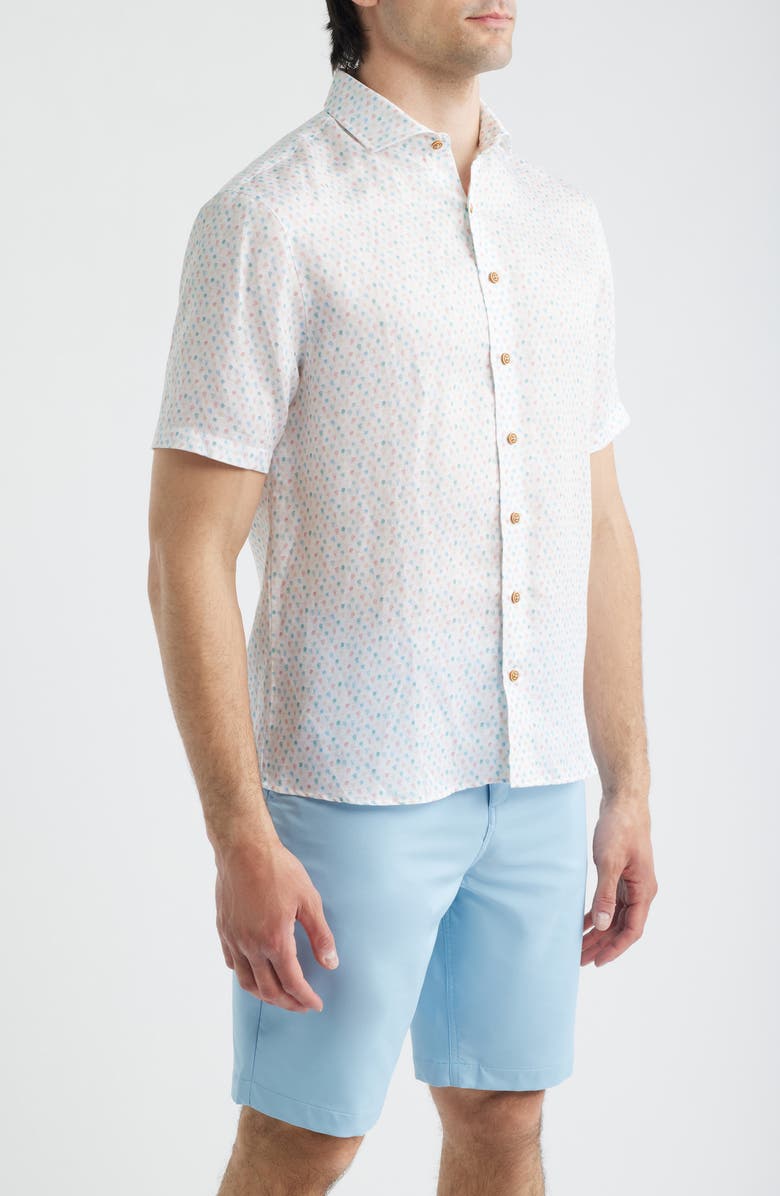 johnnie-O Cash Bar Short Sleeve Button-Up Shirt, Alternate, color, White
