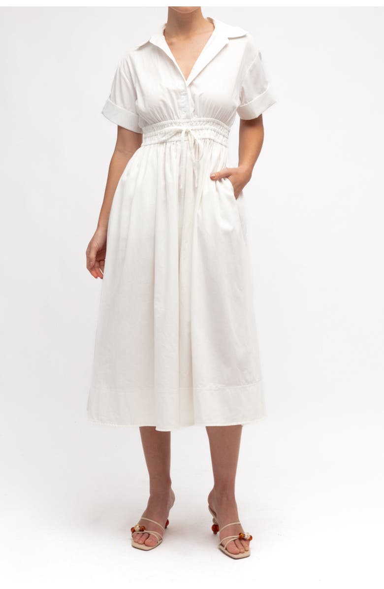 White Closet Tie Detail Shirt Dress, Main, color, White