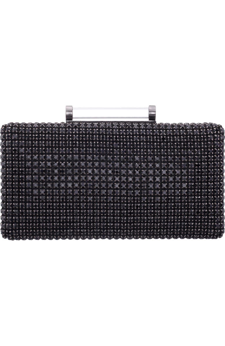 Nina Gracious Crystal Clutch, Alternate, color, Black