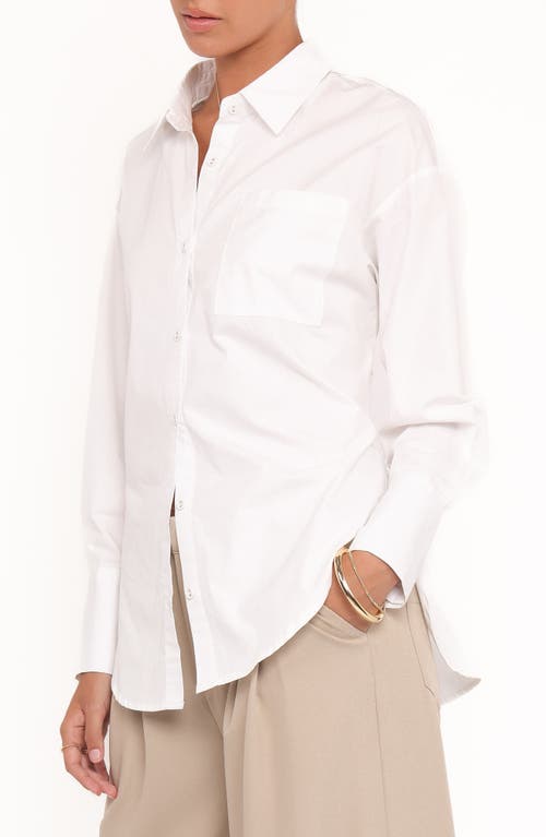 Petal And Pup Petal & Pup Yacra Lace-up Back Cotton Button-up Shirt In White