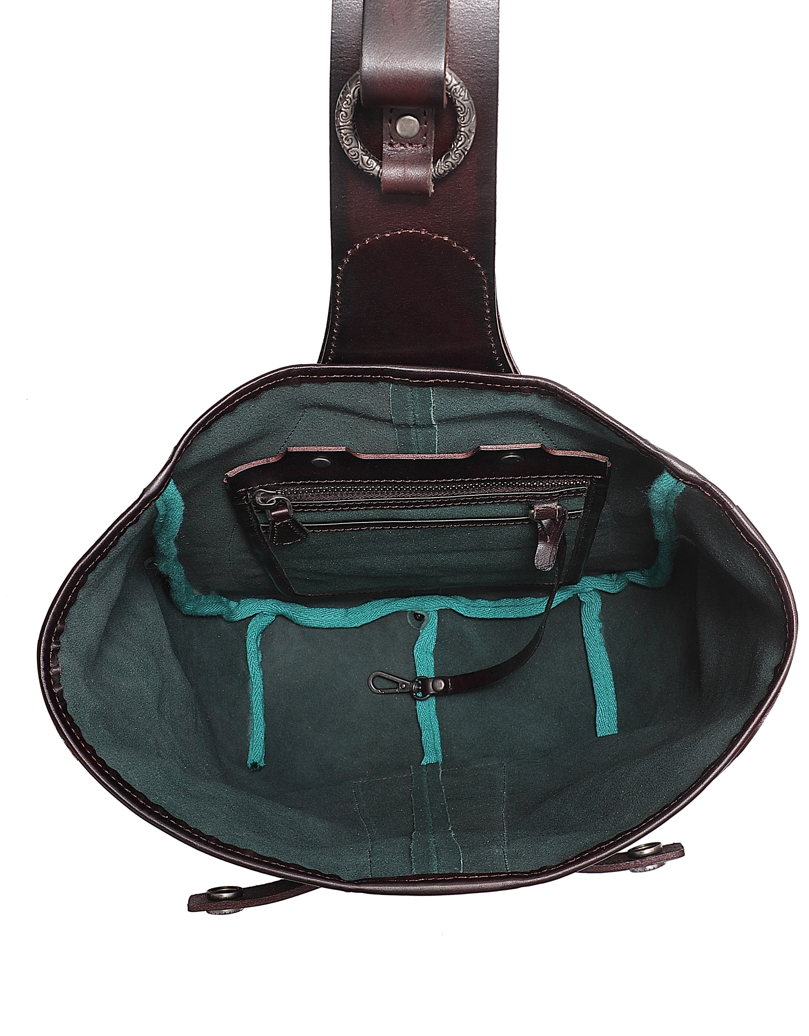 Daisy Genuine Leather Organized Sling Bag, Alternate, color, Kale