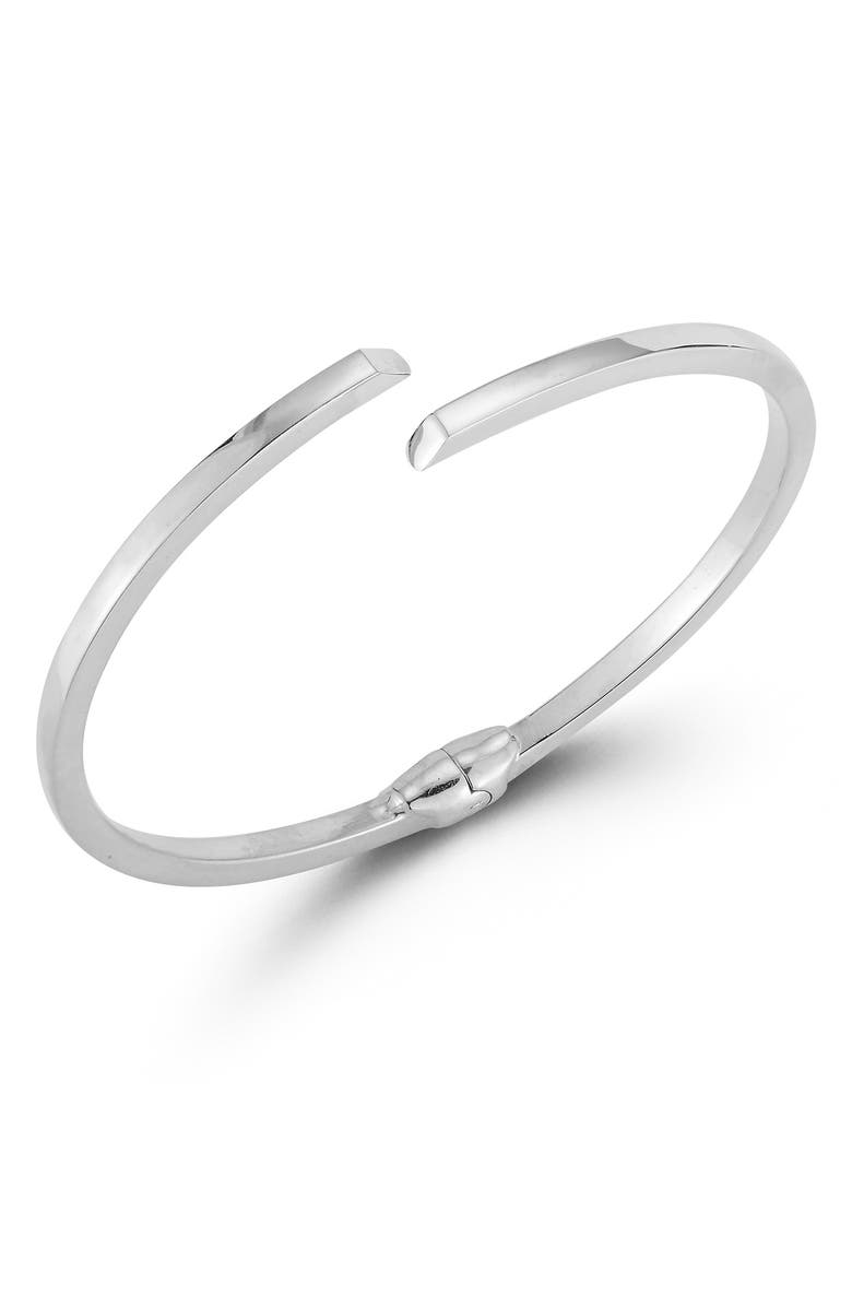 GLAZE JEWELRY Polished Slim Bypass Hinge Bracelet, Main, color, 