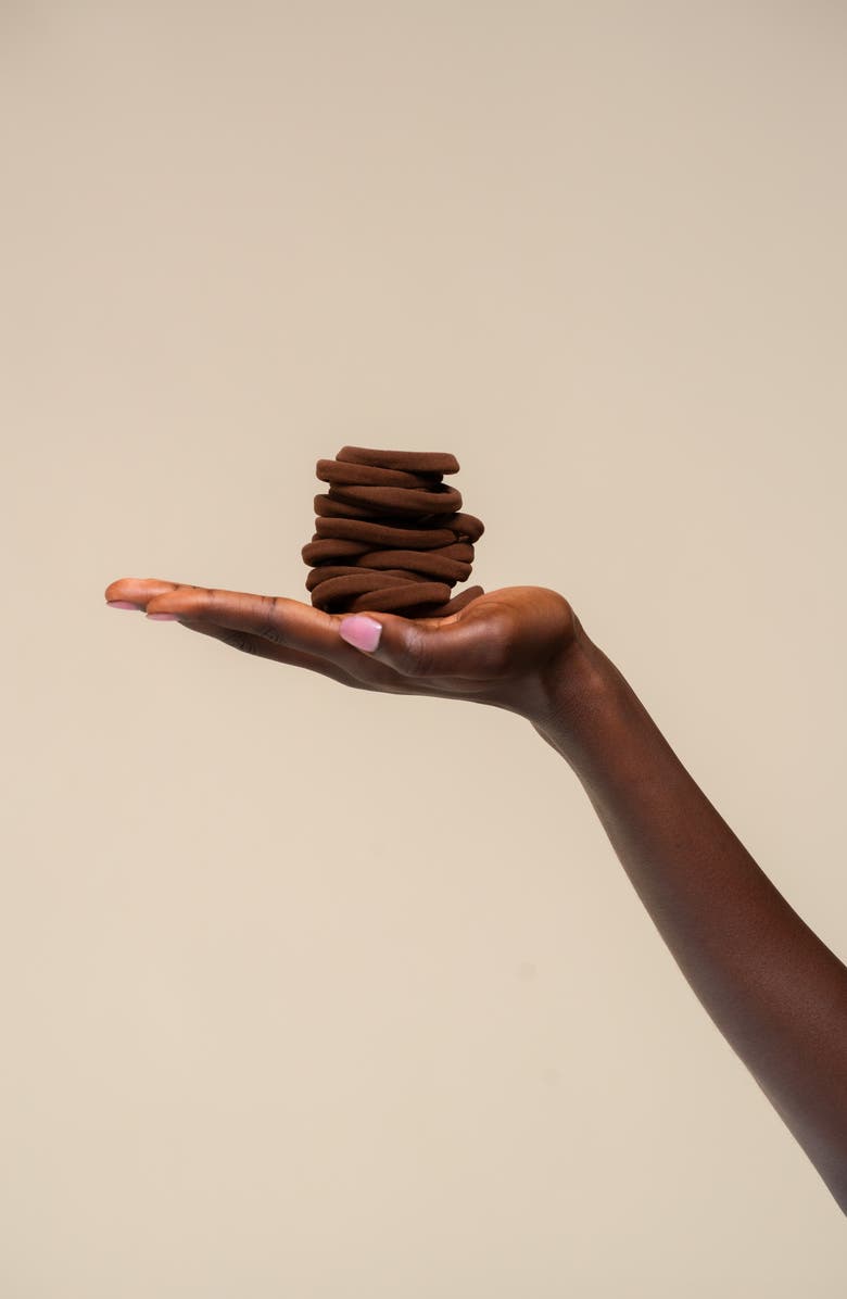 Kitsch 20-Piece Seamless Recycled Nylon Hair Tie, Alternate, color, Chocolate