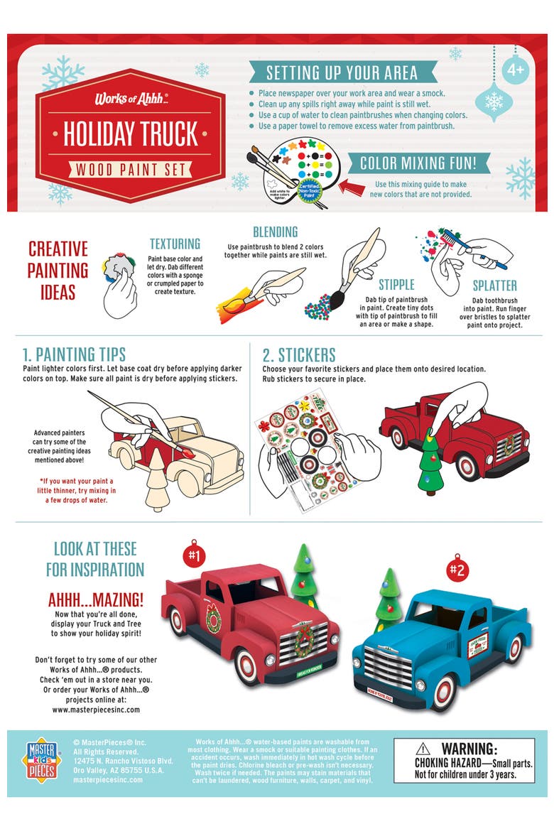 Holiday Truck Wood Paint Kit, Alternate, color, Multicolor