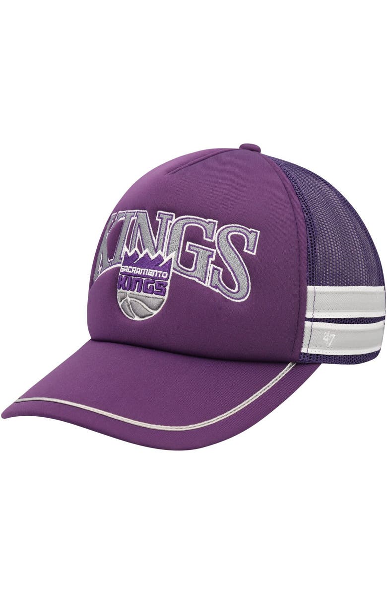 '47 Men's '47 Purple Sacramento Kings Sidebrand Stripes Trucker Adjustable Hat, Main, color, Purple