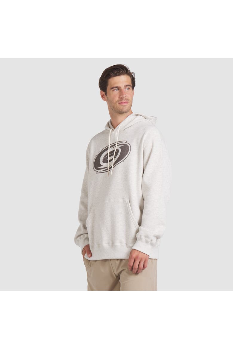 Men's Fanatics Cream Carolina Hurricanes Made in Canada Pullover Hoodie, Alternate, color, Heather Gray