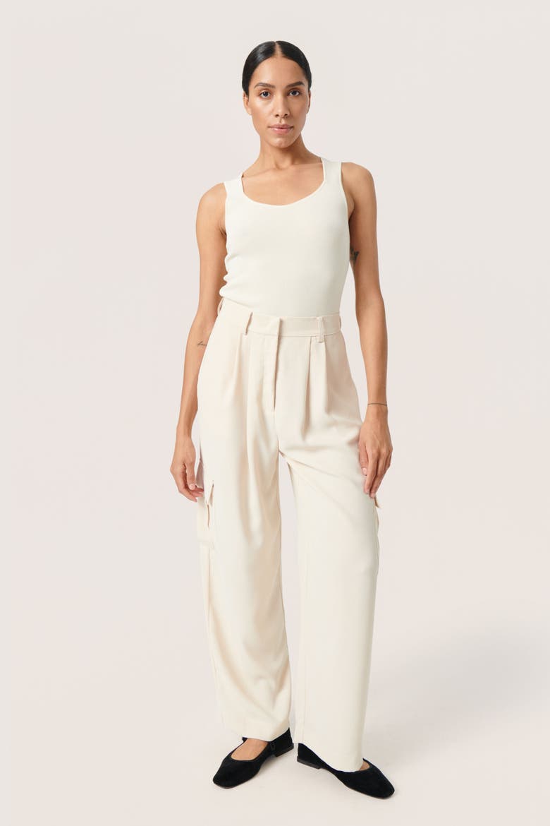 Shirley Wide Legs Cargo Trousers, Alternate, color, Sandshell