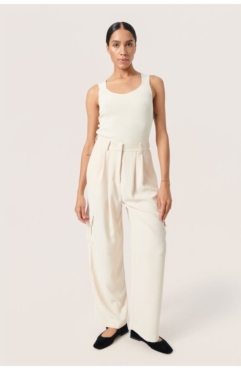 Soaked in Luxury Shirley Wide Legs Cargo Trousers, Alternate, color, Sandshell