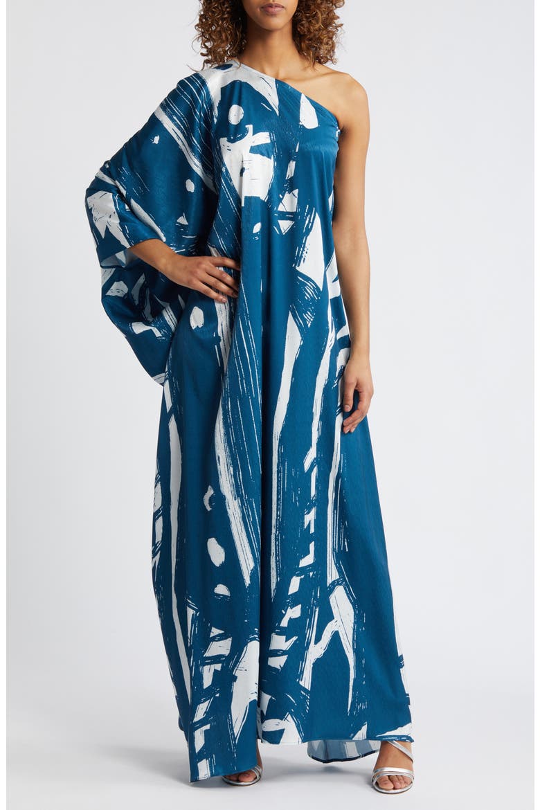 Satu One-Shoulder Dress, Main, color, BLUE