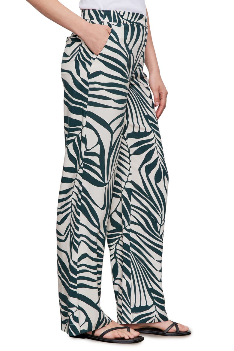 Print Wide Leg Trousers, Alternate, color, GREEN OASI