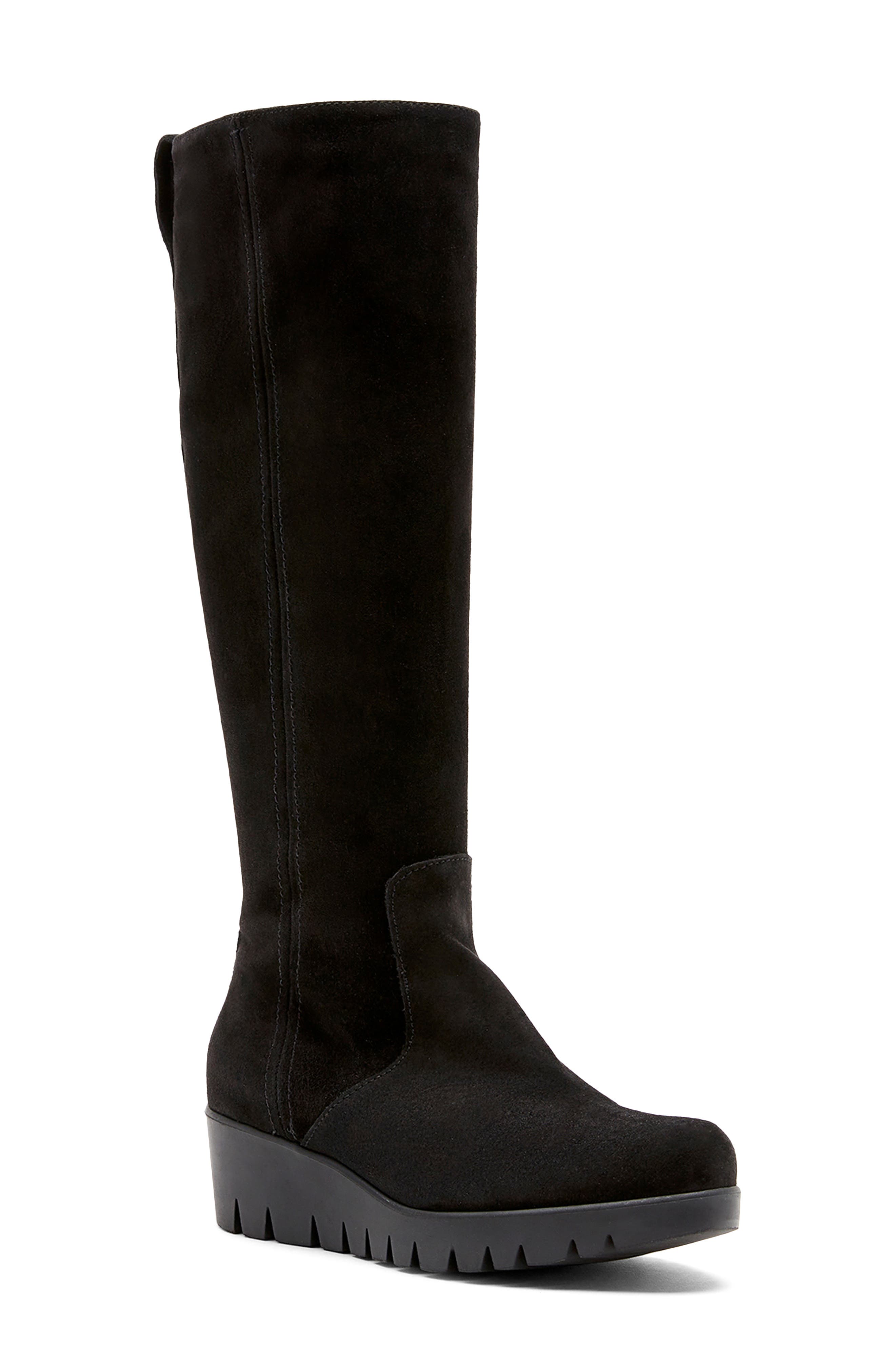 La Canadienne Ty City Dry<sup>™</sup> Waterproof Knee High Boot, Main, color, Black Suede
