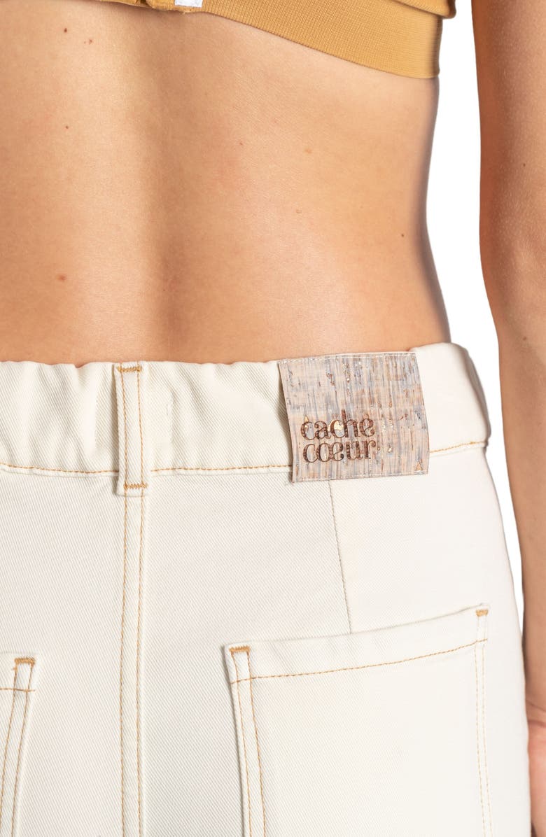 Cache Coeur Jill Maternity and post partum jeans cropped wide leg, Alternate, color, Beige