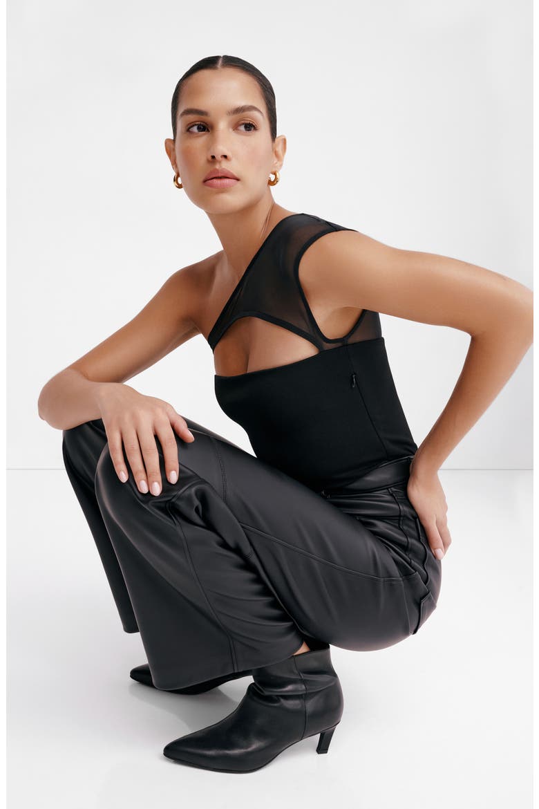 Parker One-Shoulder Top, Alternate, color, BLACK