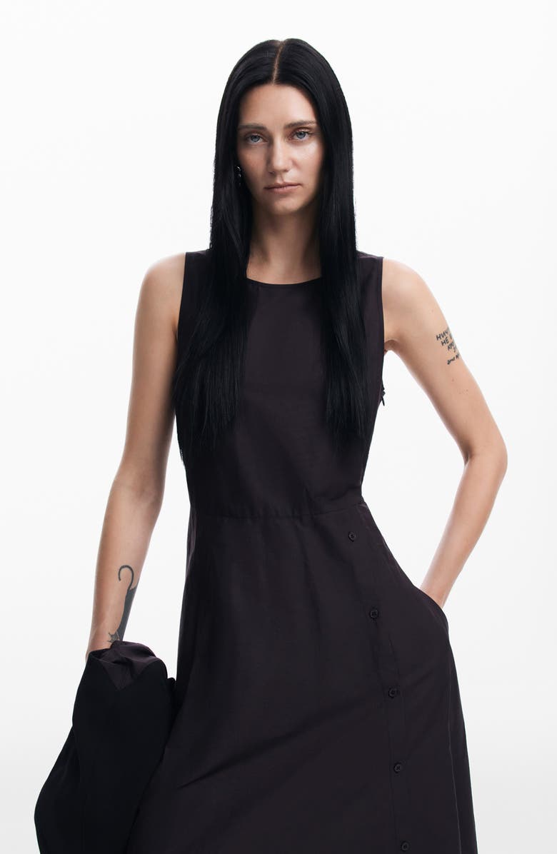 Desigual Oklahoma Two-Piece Mixed Media Sweatshirt & Sleeveless Fit & Flare Dress, Alternate, color,