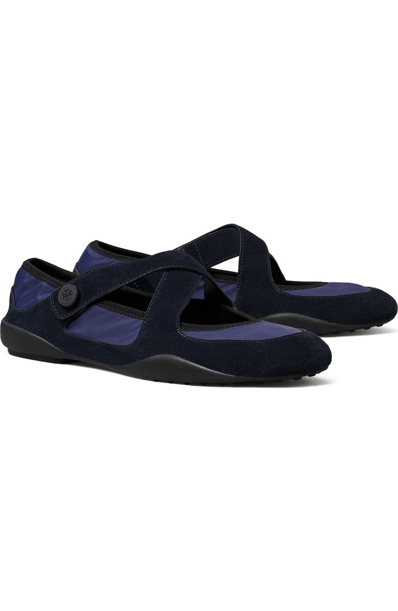 Tory Burch Romy Mary Jane Flat, Main, color, Newport Navy / Newport Navy