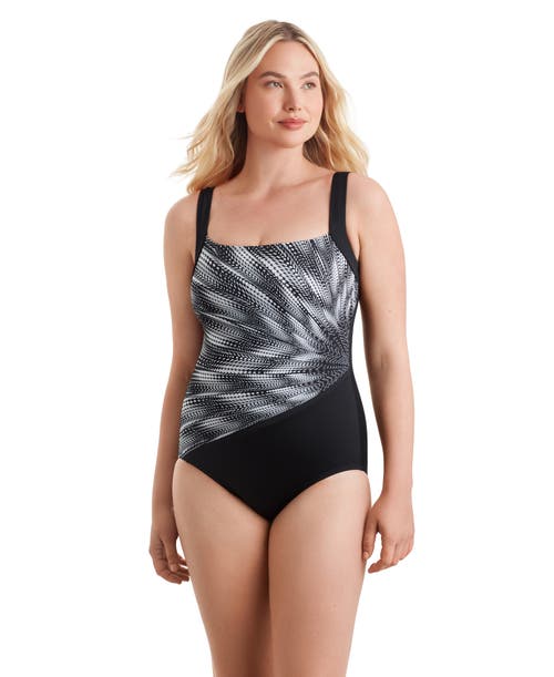 Shapesolver Sport Squareneck Illusion Tank Chlorine Resistant One-piece Swimsuit