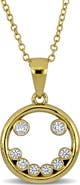 DELMAR Cubic Zirconia Smile Pendant Necklace