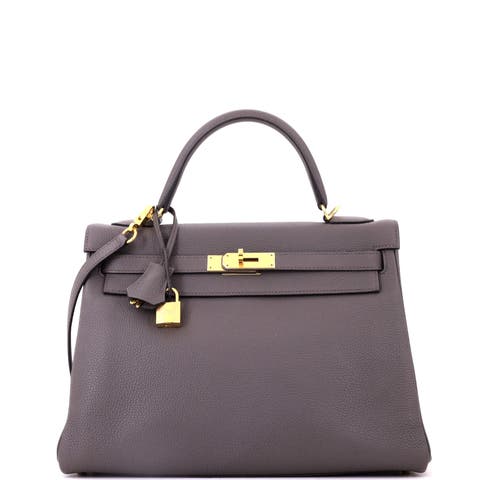 Kelly Handbag Grey Togo with Gold Hardware 32