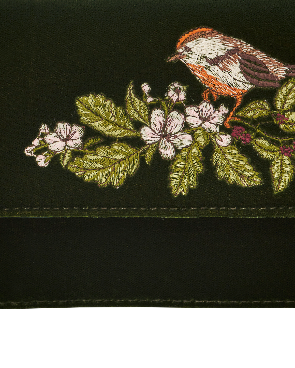Sophia Wren Embroidered Occasion Purse  Velvet, Alternate, color, Dark Green
