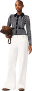maje Striped Polo Cardigan