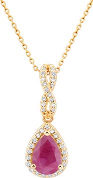 Frankie & Zoe 10K Yellow Gold Ruby & Diamond Pendant Necklace