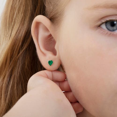 In Season Jewelry 14k Tiny Cubic Zirconia Heart Earrings In May