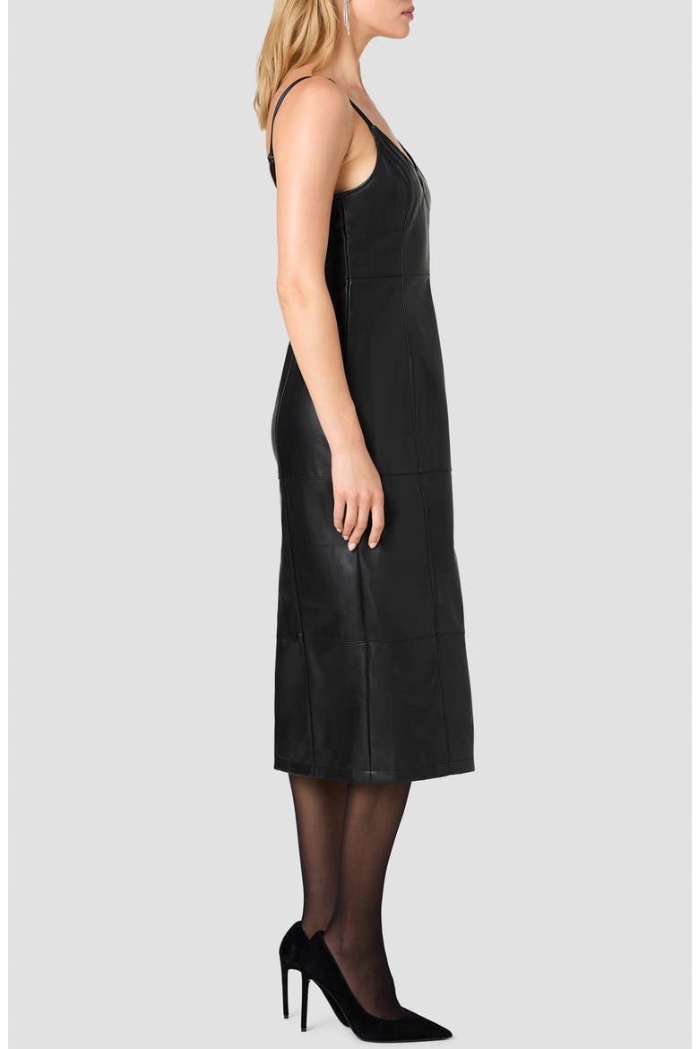 Dessa Faux Leather Strappy Dress, Alternate, color, BLACK