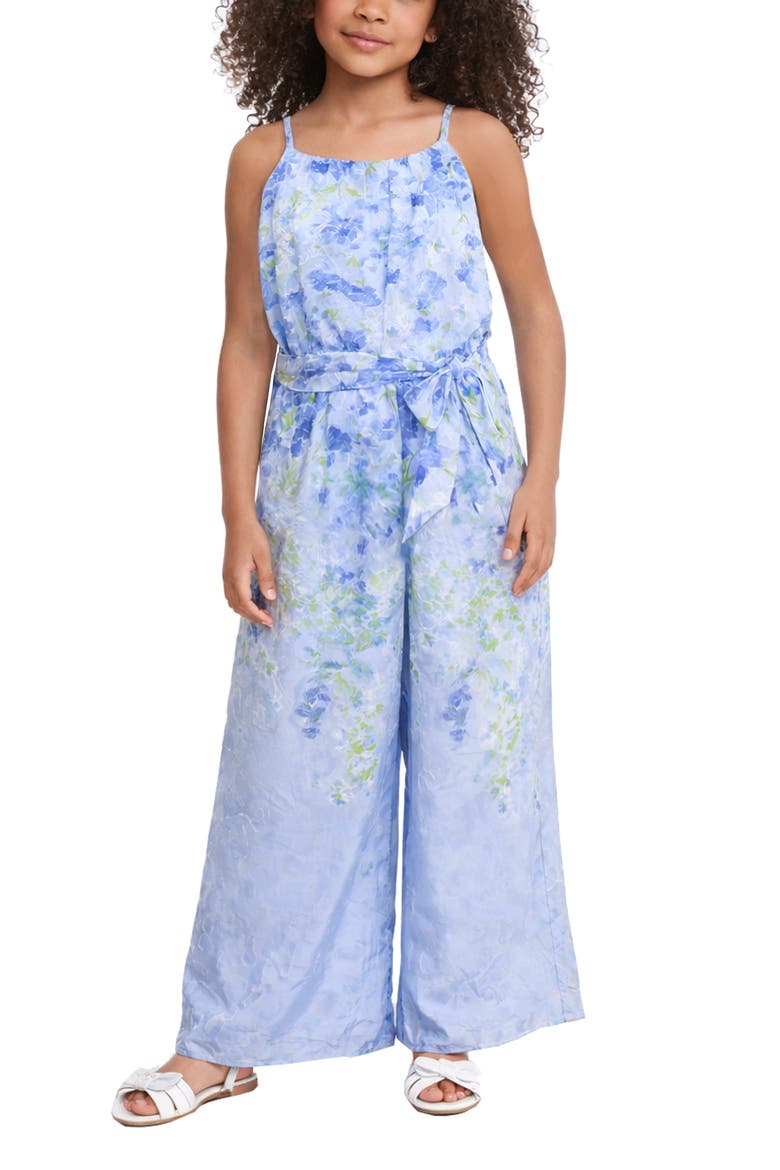 Kids' Floral Wide Leg Chiffon Jumpsuit, Alternate, color, BLUE MULTI