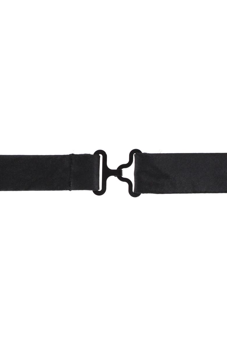 Trafalgar Big & Tall Sutton Solid Color Silk Bow Tie, Alternate, color, Black
