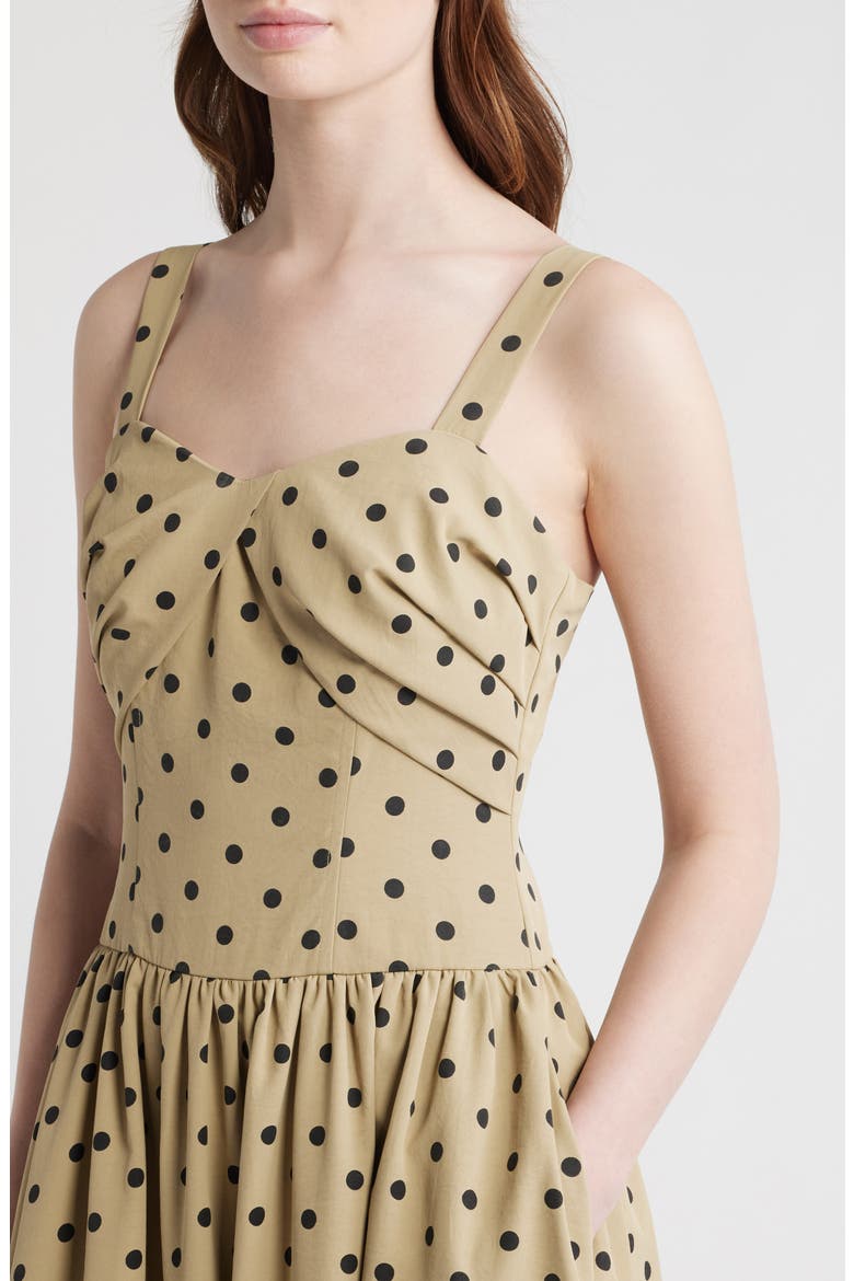 Hadley Dot Sleeveless Maxi Dress, Alternate, color, TAN BLACK