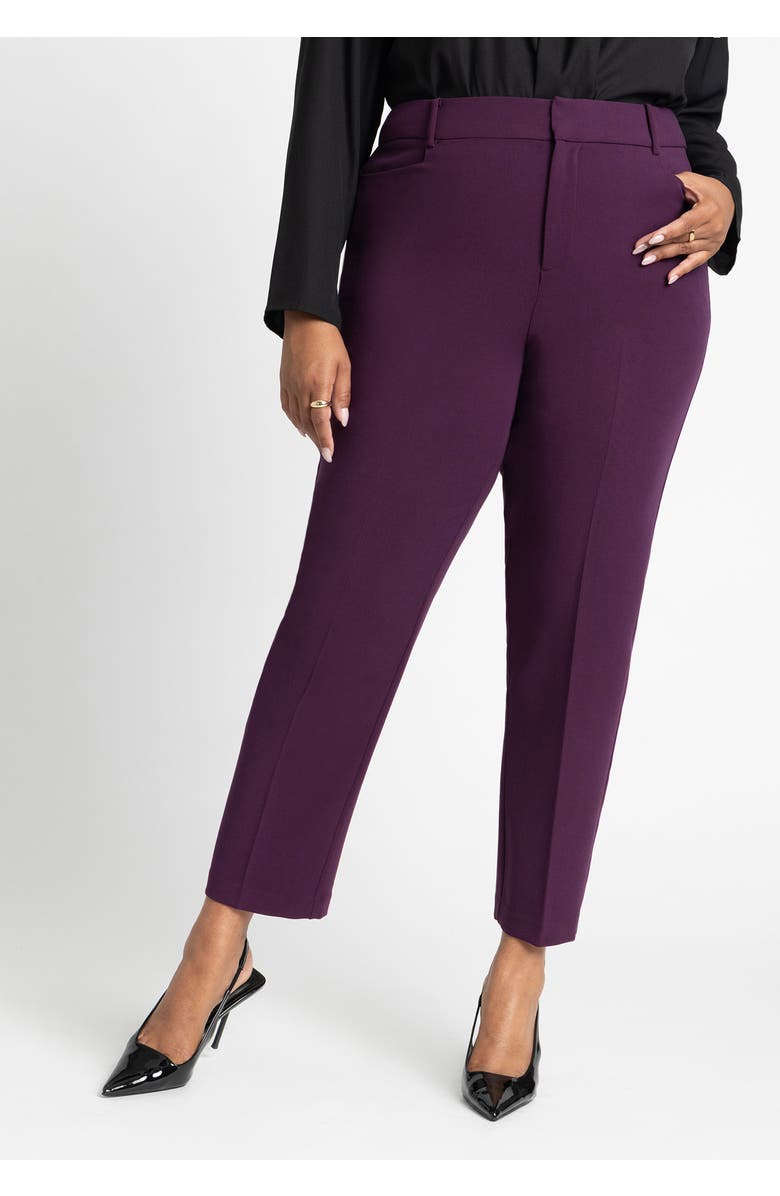 ELOQUII The 365 Semi Stretch Slim Leg Pant, Alternate, color, Potent Purple