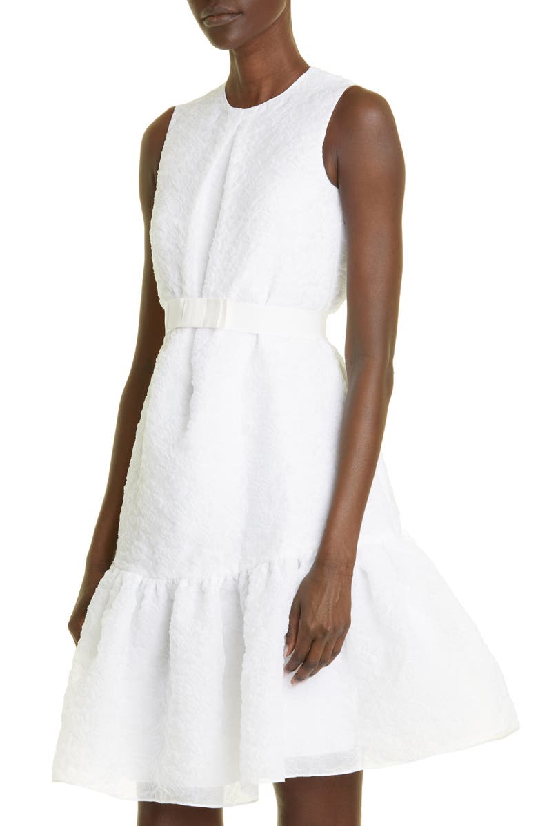 Erdem Maple Tiered Cloqué Dress, Alternate, color, White
